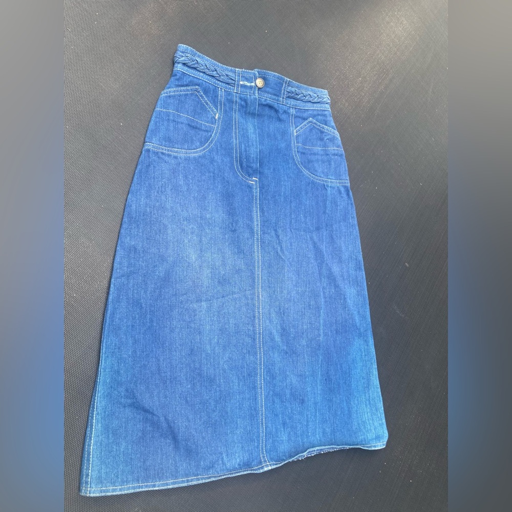 Vintage A line jean skirt